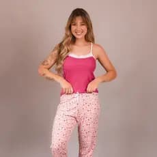 Calça De Pijama Para Dormir  Avulsa Estampada Feminina Adulto Suede Confortável