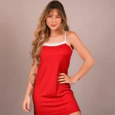 Camisola Feminina Confortável Canelada Com Detalhe Em Renda E Alças Reguláveis Sem Bojo