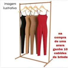 Arara De Roupas Cabideiro Loja Closet Com 10 Cabides de Brinde
