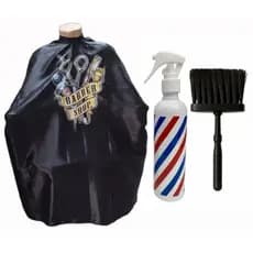 Kit Cabeleireiro Capa Com Zíper Para Corte Com Borrifador Pole e Espanador