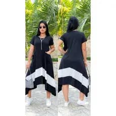Vestido Bicolor Ponta Feminino