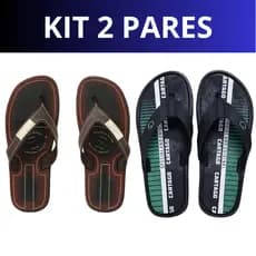 Kit 2 Chinelo Adulto Masculino Sandália Power Ortopédica Antiderrapante Confortável