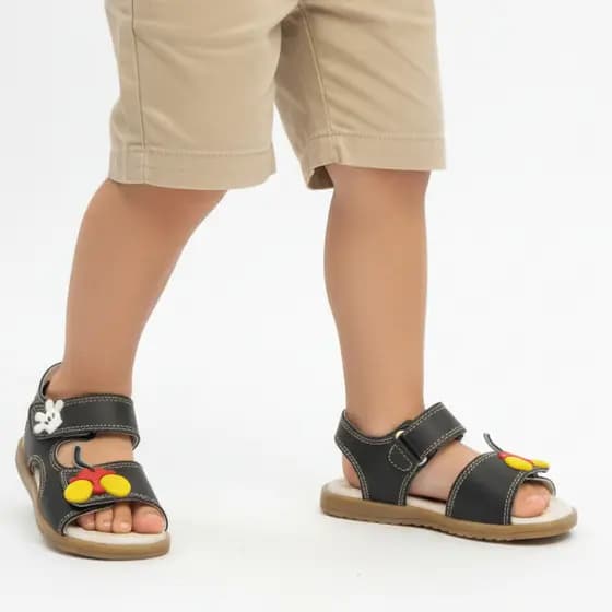 Sandália Papete Infantil Bebê Menino Personagem Calce Fácil Velcro Antiderrapante