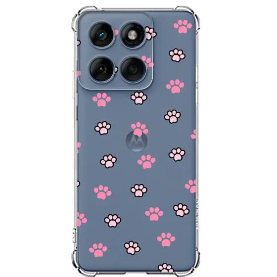 Capa para MOTOROLA MOTO G56 proteção de borda Animal Onça Coração Delicada transparente