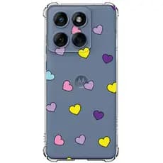 Capa para MOTOROLA EDGE 60/60 FUSION proteção de borda Animal Onça Coração Delicada transparente