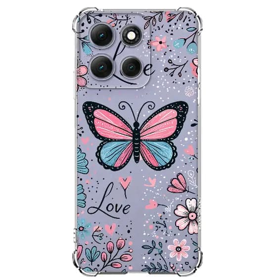 Capa para Motorola Moto G86 desenhos proteção borda Borboleta Delicada transparente