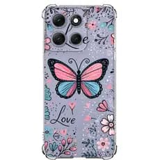 Capa para Motorola Moto G86 desenhos proteção borda Borboleta Delicada transparente