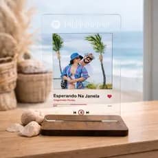 Quadro Spotify Personalizado em Acrílico com Foto, Frase Personalizada Dia dos Pais, Mães, Namorados
