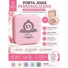 Porta Joias Personalizado com Nome Presente de 15 Anos, Aniversário, Madrinha, Casamento e Debutante