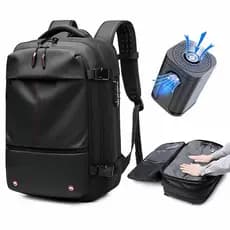 Mochila Viagem Executiva 60L A Vácuo Notebook Bordo Expansível Compressão Ar
