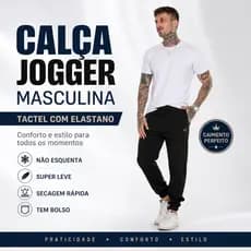 Calça Jogger Masculina Premium Elastano E Bolsos