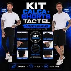 Kit Short E Calça  Elastano Treino Academia Casual Premium