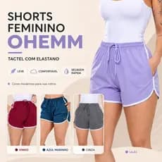 Shorts Feminino Fit Elastano Curto, Academia, Praia, Corrida, Soltinho, Blogueira