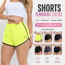 Shorts Feminino em Tactel - Ótimo para Academia e Exercícios. Várias Cores e Tamanhos