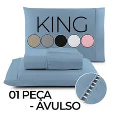 KING Lençol com Elástico AVULSO 400 Fios Micropercal Ponto Palito 01 Peça - Toque Macio Premium