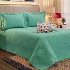 SOLTEIRO CASAL QUEEN Cobre Leito FLORENCE 05 Peças - Colcha Premium Exclusiva Micropercal 400 Fios