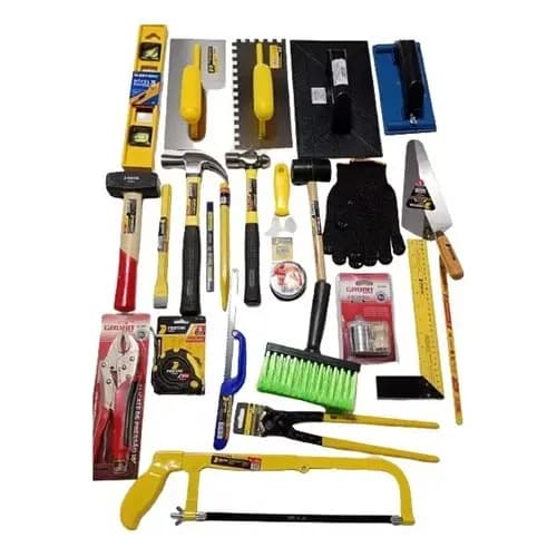 Kit Ferramentas Martelo Manuais Para Pedreiro Colher 25 Pçs