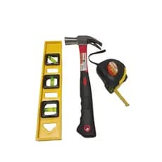 Kit ferramentas, martelo 27 cm, trena 7,5. Nível 30 cm