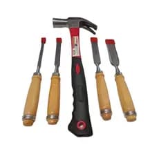Kit Jogo De Formão 4 Peças E Martelo 27 Cm