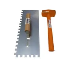 Kit Marreta De Borracha 40 Mm,e Desempenadeira De Aço