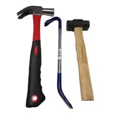 Kit Ferramentas Pé De Cabra Martelo Marreta 3 Pcs