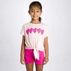 Conjunto Roupa Infantil menina Verão Shorts e Blusinha juvenil 4 a 14 anos