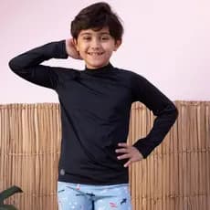 Camisa com Proteção solar UV 50 + Infantil Juvenil Meninos Meninas Moda praia Malha Fria Unissex