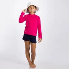 Camisa UV infantil com Proteção Solar Térmica UV50+ Pink Unissex Segunda Pele Blusa Malha Fria