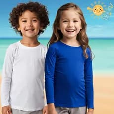 Camiseta Manga Longa Infantil e Juvenil  Unissex Proteção Solar UV 50 + Dupla Camada 6 ao 16 anos