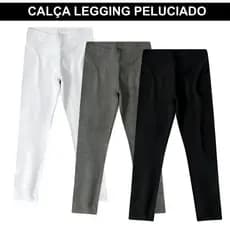 Calça Legging Proteção Termica Flanelada Peluciado Grossa Infantil Juvenil Menina 6 aos 14 anos