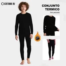 Conjunto Térmico Infantil Menino Peluciado Forrado Flanelado Blusa e Calça Inverno Segunda Pele