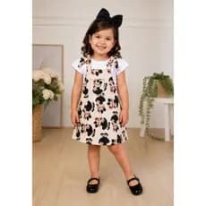 vestido infantil conjunto salopete ,conjunto duas peças delicado tecido encorpado macio estilo infantil menina delicada