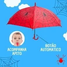 Sombrinha Guarda-Chuva Infantil Automático para Menino - Alta Qualidade, com Apito, Leve e Seguro