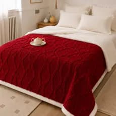 Manta com Sherpa Glamour Casal Padrão 210x160 cm – Toque Aveludado, Quente e Macia
