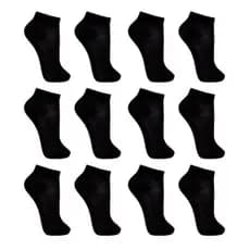 Kit 12 Pares Meias Masculina Soquete Cano Curto PRETA 38 Ao 44 ENVIO 24h