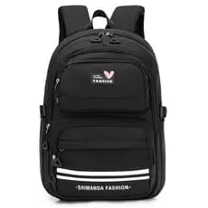 Mochila Feminina escola de nylon Impermeável com bolsa anti-furto na verso de mochila 6018