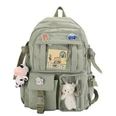 Mochila Feminina Escolar Passeio Coreano Grande Capacidade Com Chaveiro Impermeável
