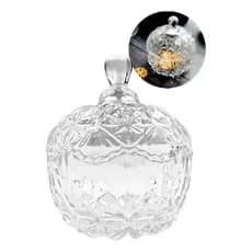 Bomboniere de vidro com tampa 13x10cm 250ml decorativa estilo cristal