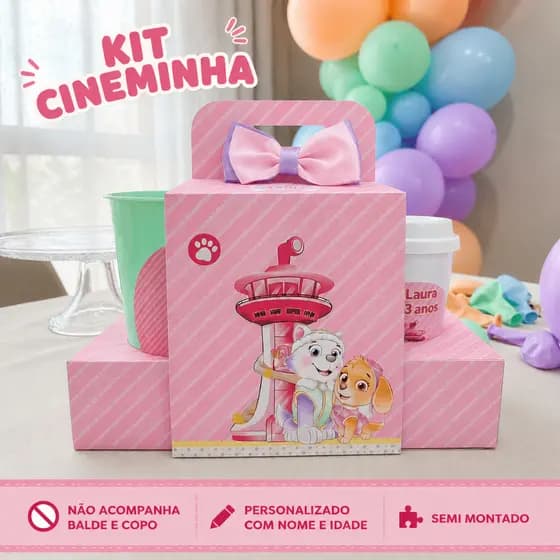 Caixa cineminha- Caixa kit cineminha- Kit cineminha personalizada- Patrulha canina- TODOS OS TEMAS- SOMENTE A CAIXA