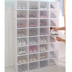 Kits Caixas Organizadoras Para Sapatos Tênis Empilhável Tampa Flip