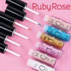 NOVAS CORES Delineador Shine Ruby Rose Delineador Colorido com Glitter - Hb8416