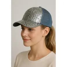 Boné Feminino Adulto Beisebol Lantejoulas. Cores variadas