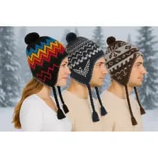TOUCA / GORRO FEMININA E MASCULINA MODELO PERUANO, FORRO FLANELADO, SUPER QUENTINHA. CORES VARIADAS