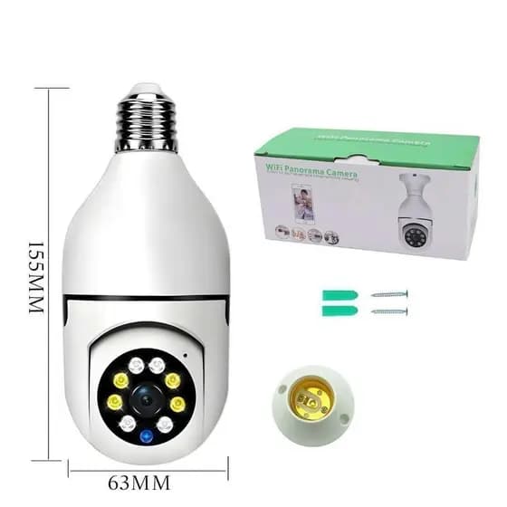 Câmera Segurança 360° WiFi iCSee HD Visão Noturna Infravermelho Áudio Bidirecional Detecção de Movimento Sem Fio