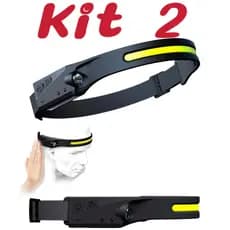 Kit 2 Lanterna de cabeça com SUPER LED Recarregável USB Type C  alex