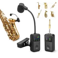 E03 Saxofone Sem Fio Microfone Clipe No Transmissor Receptor Instrumento Captador Para Sax