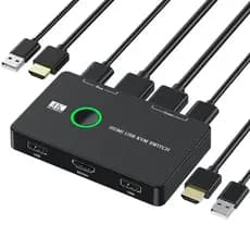 KVM Switcher HDMI 2 Portas Caixa USB E Switch Para 2 Computadores Compartilham Teclado Mouse Impressora Monitor HD