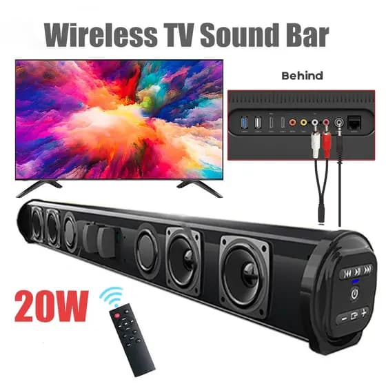 Poderoso Alto-Falante De Barra De Som De TV De Home Theater Com Fio Sem Bluetooth Surround Soundbar Subwoof Para Falante