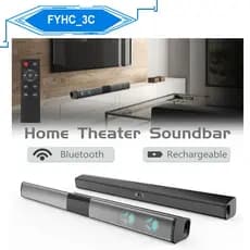 Barra De Som Sem Fio Bluetooth Hifi Speaker TV Home Theater Soundbar Para Saída De 3.5 Mm