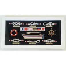Quadro decorativo sala, nós, barco, pesca, praiana, decoração de parede, presente, praia, 40x20 cm..